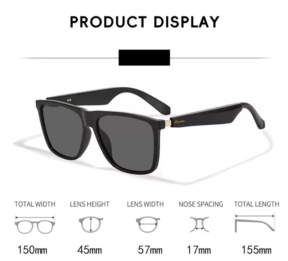 Smart Audio Glasses With Built-in Speakers, Wireless Audio Eyewear For Men Women Outdoor UV Protection, Voice Control Function Compatible With All Smart Mobile Devices For Sports Driving Daily Use