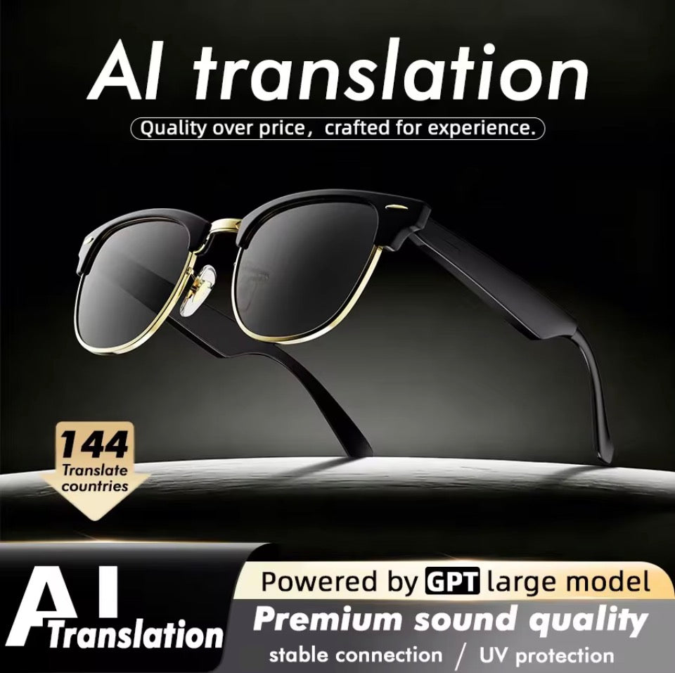 Smart Audio Glasses With Built-in Speakers, Wireless Audio Eyewear For Men Women Outdoor UV Protection, Voice Control Function Compatible With All Smart Mobile Devices For Sports Driving Daily Use