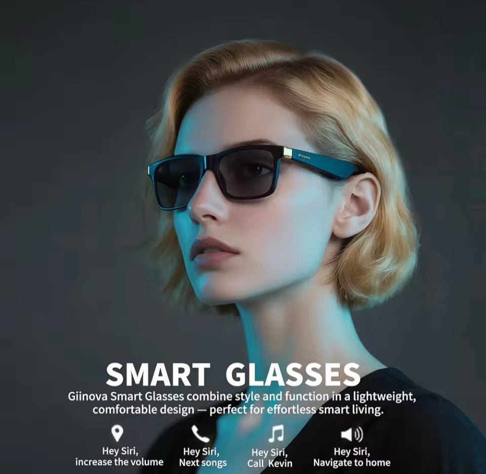 Smart Audio Glasses With Built-in Speakers, Wireless Audio Eyewear For Men Women Outdoor UV Protection, Voice Control Function Compatible With All Smart Mobile Devices For Sports Driving Daily Use