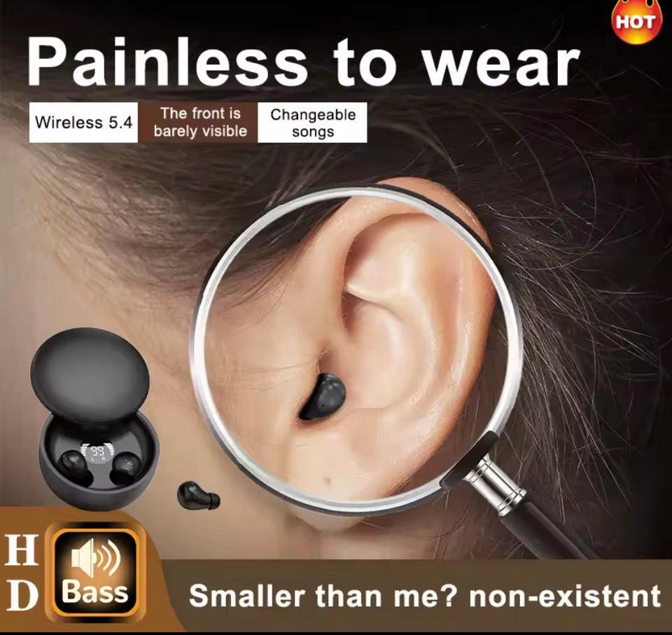 SK26 Bluetooth 5.4 Wireless Earphones Small Earbuds Sleeping Sport Invisible Headphones Bass Sound Quality Headset Sliding Cover